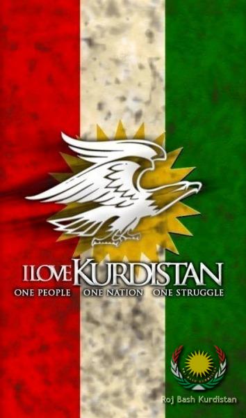 Kurdistan flag with a bird