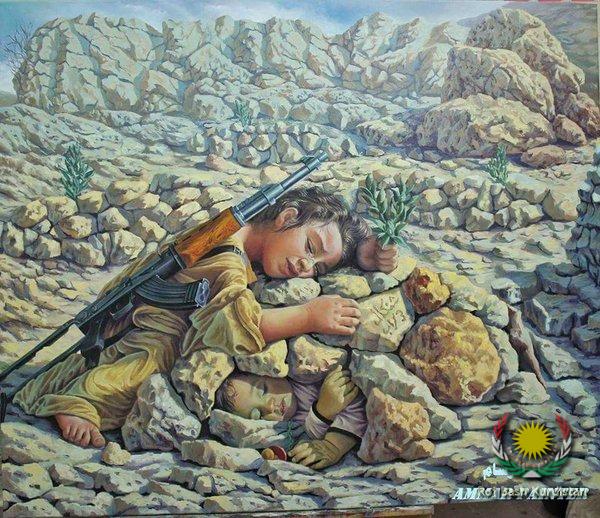 Children of Shingal by Ezidi painter Ammar Salim