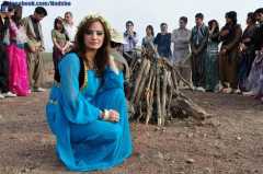 Kurdish people dance arround fire for new year (newroz)